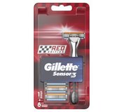Gillette Sensor Red Strojček na holenie + 6 náhradných hlavíc
