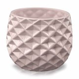 Glazovaný keramický črepník svetlo ružovej farby, priemer 16cm