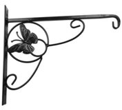 Vešiak Strend Pro držiak na kvetináč ozdobný s motýľom kovový 28x28cm