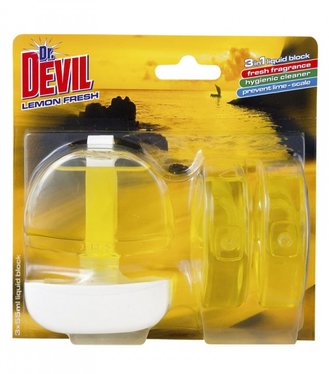 Dr.Devil Tekutý WC blok 3v1 Lemon fresh 3x55ml
