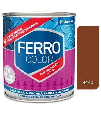 Ferro Color U2066 8440 červenohnedá Pololesk - základná a vrchná farba na kov 0,75l