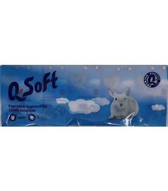 Q-Soft PApierové vreckovky 3-vrstvové 10x10ks