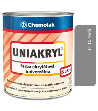 S2822 Uniakryl 0110 šedá - Farba na značenie ciest, na asfalt a betón 10kg