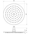 985.20BLM Hlavová sprcha okrúhla, 250 mm, čierná matná