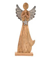 Anjel drevený s hviezdou 47x18cm strieborný