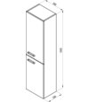 Bočný stĺp SB Chrome II 39 P, biela, madlo 152 mm, čierna