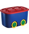 Box s vekom na detské hračky KIS Funny L, 46l modrý/červený úložný 39x58x32cm