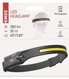 COB LED nabíjacia čelovka P3541, 380 lm, Li-Pol 1200 mAh
