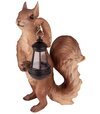 Dekorácia MagicHome Gecco, Veverička s lampášikom, polyresin, 29x19x41 cm