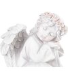 Dekorácia MagicHome, Sediaci anjel, LED, polyresin na hrob 15x15x14,5cm