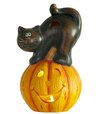 Dekorácia MagicHome Tekvica mačka keramika 22cm