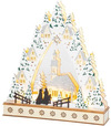 Dekorácia MagicHome Vianoce Dedinka s kostolom LED MDF 30x7x33,5cm 2xAAA