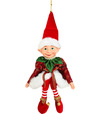 Dekorácia MagicHome Vianoce, elf, textil, červený, 14/35cm
