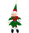 Dekorácia MagicHome Vianoce, elf, textil, zelený, 14/35cm