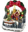 Dekorácia MagicHome Vianoce, Kostol vo venci, LED, 3xAA, 15,5x12x17,2cm