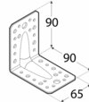 Domax KPL1 Uholník s prelisom 90x90x65x2mm