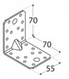 Domax KPL4 Uholník s prelisom 70x70x55x2mm