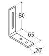 Domax KR1 Uholník nastaviteľný 60x80x20x3mm