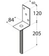Domax PS84L Pätka stĺpiku typu L 84x130x90x5mm