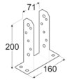 Domax PST70 Pätka stĺpiku typu TT 71x200x160mm