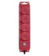 Emos Kábel predlžovací gumový s vypínačom 4 zásuvky 3x1,5mm červený 3m