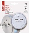 Emos P3313 LED Nočné svetlo do zásuvky 2xUSB
