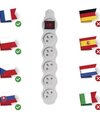 Emos Samostatná 5-zásuvka s vypínačom