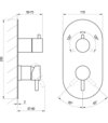 ES 068.20GB.O3.RB07F Podomietková batéria 3-cestná pre R-box, Graphite Brushed