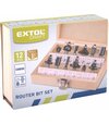 Extol Craft Frézy tvarovacie do dreva, sada 12ks, 44032