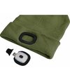 Extol Light Čiapka s čelovým svetlom 300mAh 4xLED 45lm USB zelená