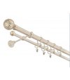 Garníža komplet 160cm 25mm II bielo-zlatá,koncovky Kula