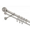 Garniža komplet 200cm 25mm II striebro matná,koncovky Kula Retro