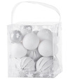 Gule MagicHome Vianoce bielo - strieborné mix 6-3cm 31ks/bal