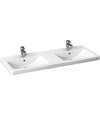 JIKA Cubito Dvojumývadlo s prepadom 1300x485mm s 2 otvory na batérie, biele