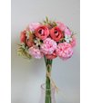 Kytica ružová umelá s pivonkami 35cm