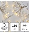 LED svetelná reťaz svietiace trsy nano, 2,35m vnútorná teplá biela časovač