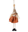 Ozdoba závesná strašiak 17x7x3.5cm oranžová