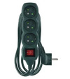 Predlžovací kábel 3 m, 5 zásuviek,s vypínačom ,zelená , PVC ,1,5 mm2