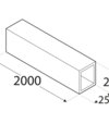 Profil hliníkový hranatá rúrka PRK 10 25x25x2000x1,5mm