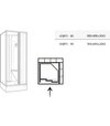 Rohový sprchový box s pevnou stenou ASBP3 90x90, biela+transparent (4 diely)