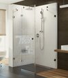 Sprchové dvere s pevnou stenou BSDPS 100x80 L, chróm+transparent