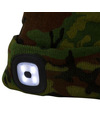 Strend Pro Čiapka LED kamufláž zelená 4xSMD USB nabíjanie