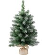 Stromček MagicHome Vianoce Belo jedľa v jute zasnežené konce extra hustý 60cm