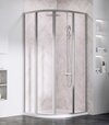 Štvrťkruhový sprchový kút štvordielny SKCP4 80x80 195, biela+pearl