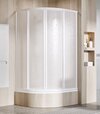 Štvrťkruhový sprchový kút štvordielny SKCP4 Sabina 80x80, biela+pearl