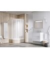 Štvrťkruhový sprchový kút štvordielny SKCP4 Sabina 80x80, biela+pearl