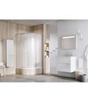 Štvrťkruhový sprchový kút štvordielny SKCP4 Sabina 90x90, biela+pearl