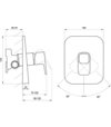 TD 066.00CR.O1.RB070 Podomietková batéria 1-cestná pre R-box, chróm