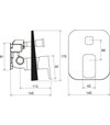 TD F 065.00CR.O2.RB070 Podomietková batéria 2-cestná pre R-box, chróm