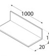Uholník nerovnoramenný PKN 2 20x10x1000x2mm